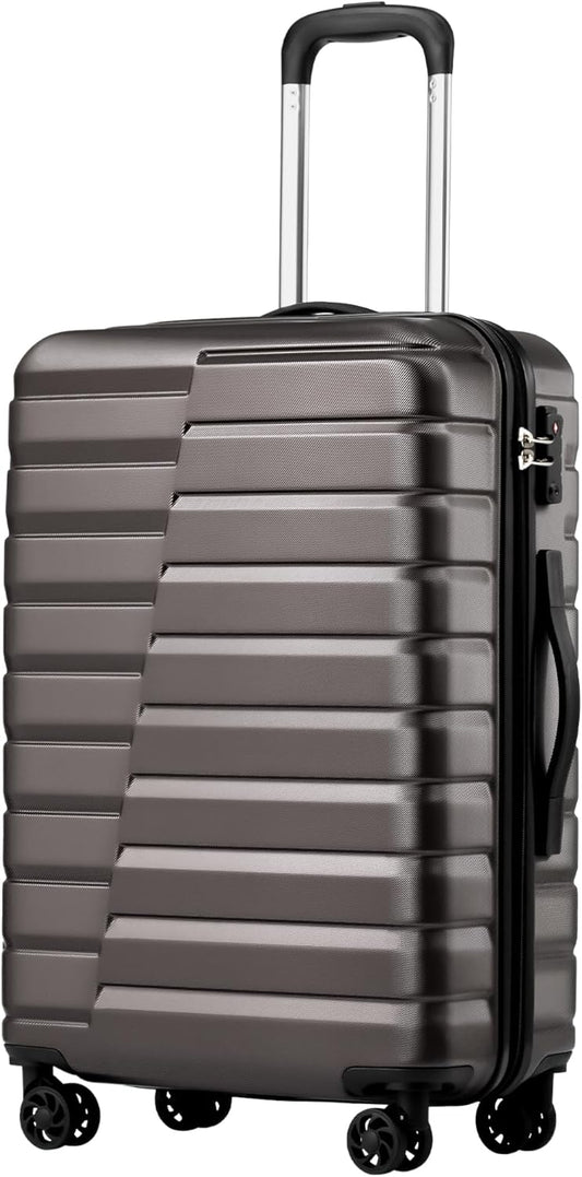 Coolife Larage Luaggage Hardside Expandable Suitcase with Spinner Wheels Checked 28-Inch