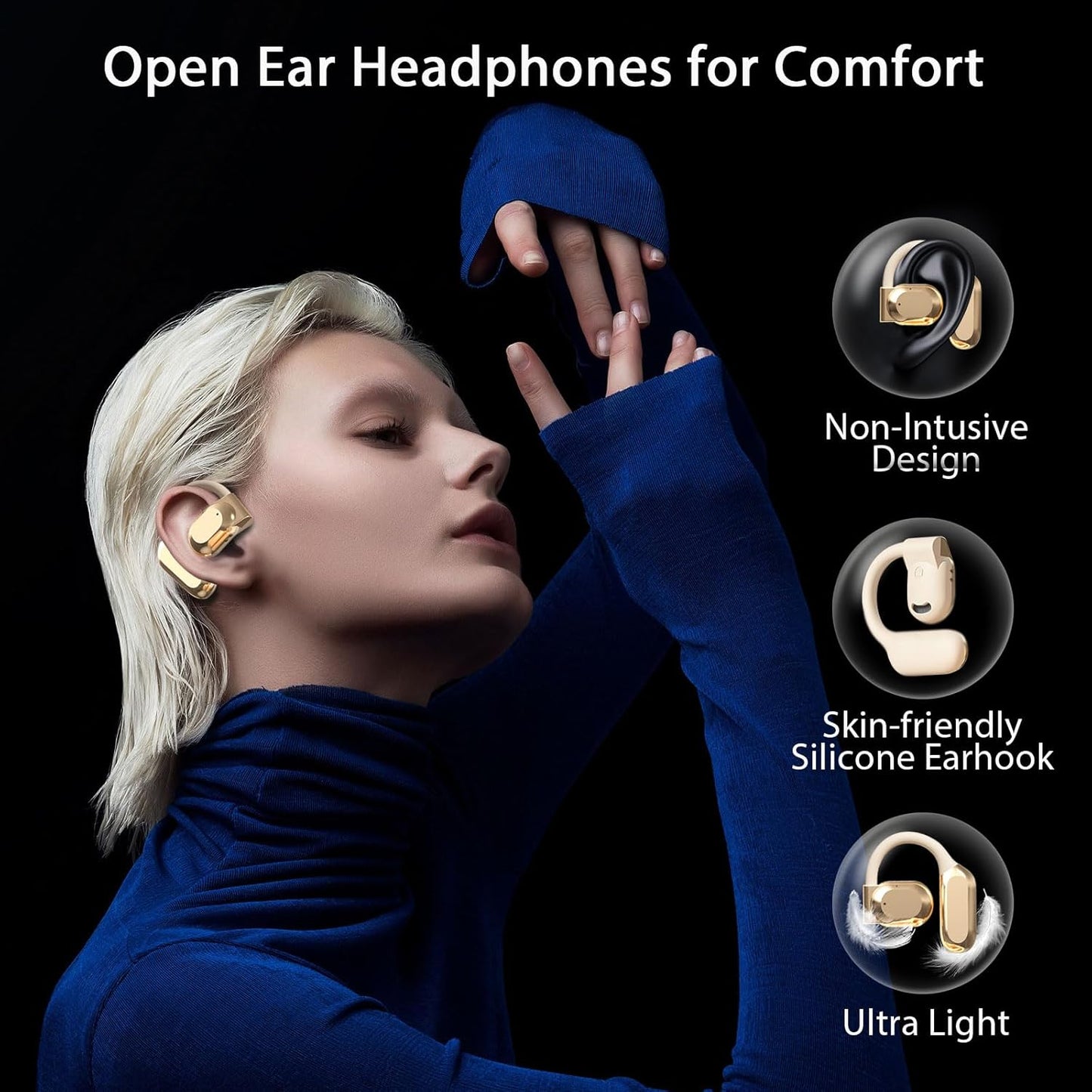 Language Translation Earbuds, 3-in-1 Translator Earbuds, 144-language Real-time Two-Way OWS Earbuds, HD Sound, Long Battery Life, fit iOS and Android, Ideal for Travel and Business, White