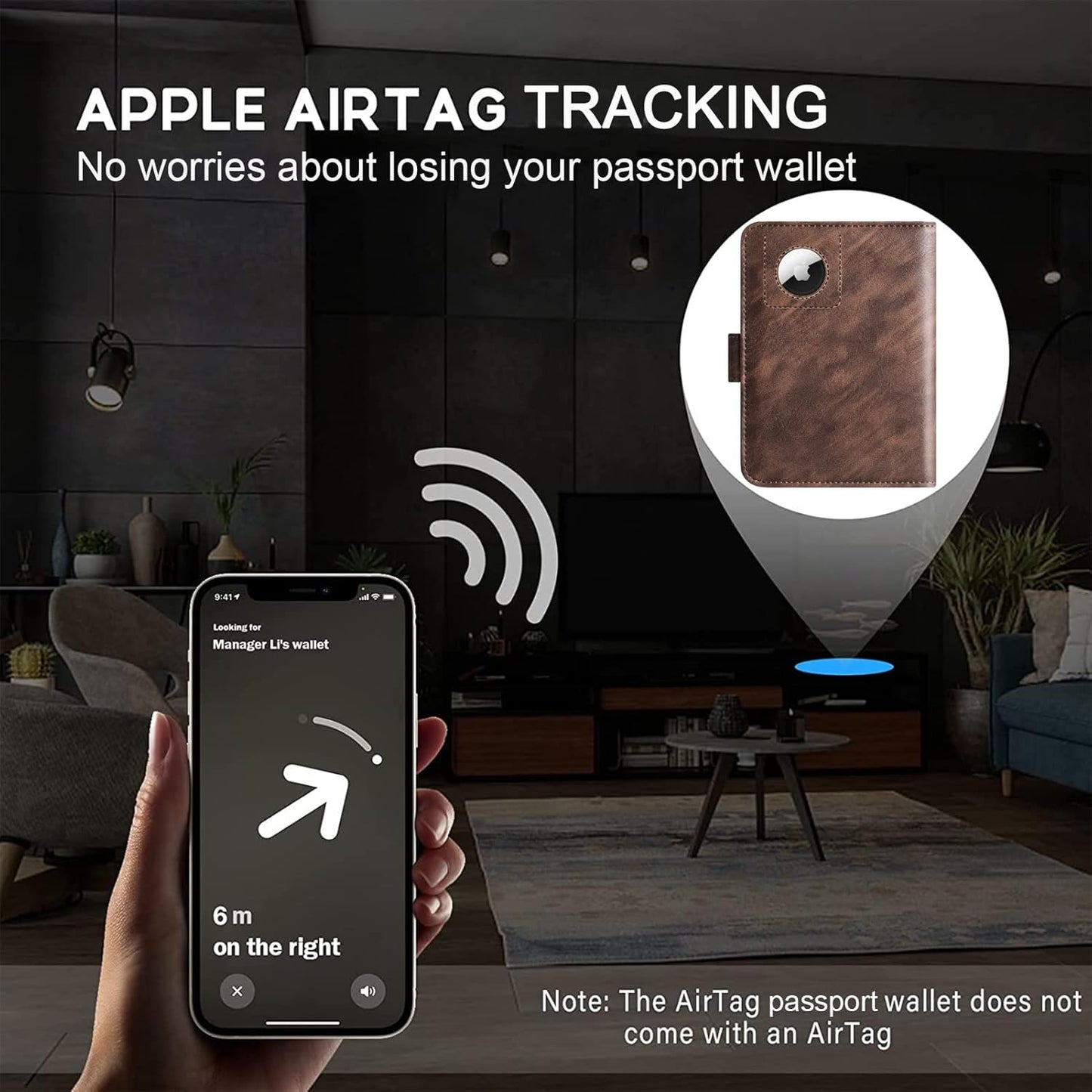 Airtag Passport Holder Cover Wallet Travel Essentials Leather Rfid Blocking Case Vacation Luggage Must Haves Travel Accessories for Men Women (117#Coffee)