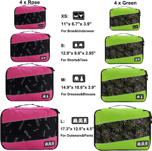 Packing Cubes Luggage Bags Organizer Durable Travel Accessories With Clothing Label