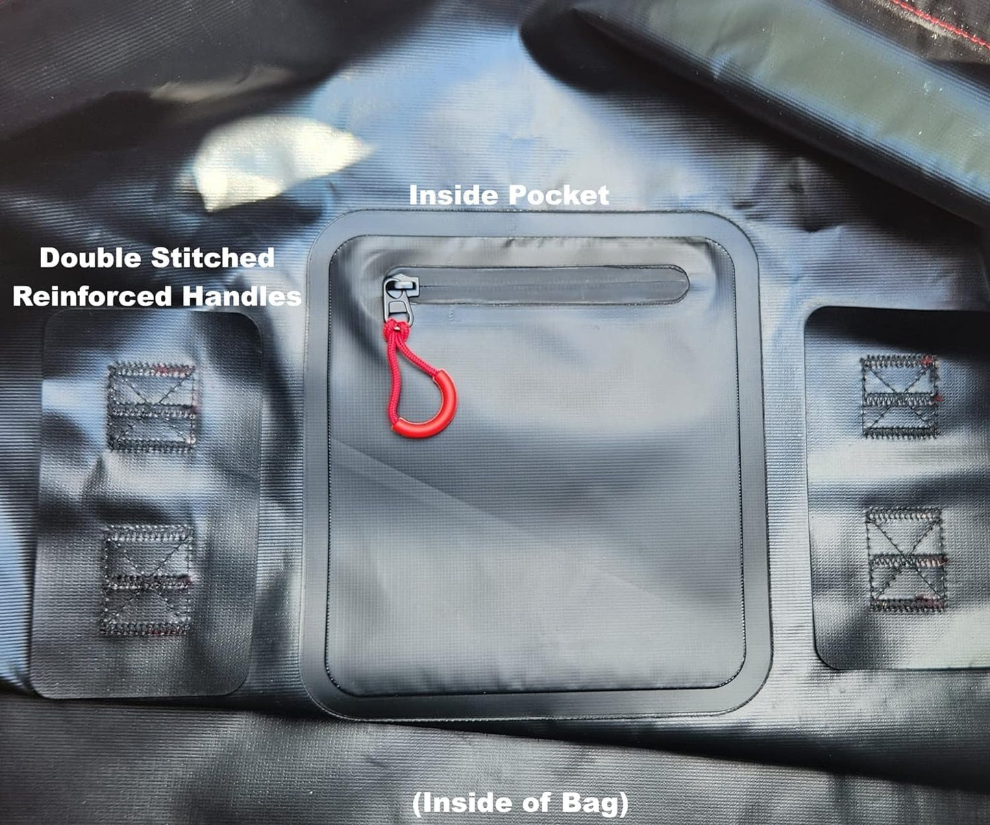 Motorcycle Waterproof Duffel Bag With Tie Down Straps, Marine Grade (80 Liter/21.1 Gallon, Rocky Series, Black)