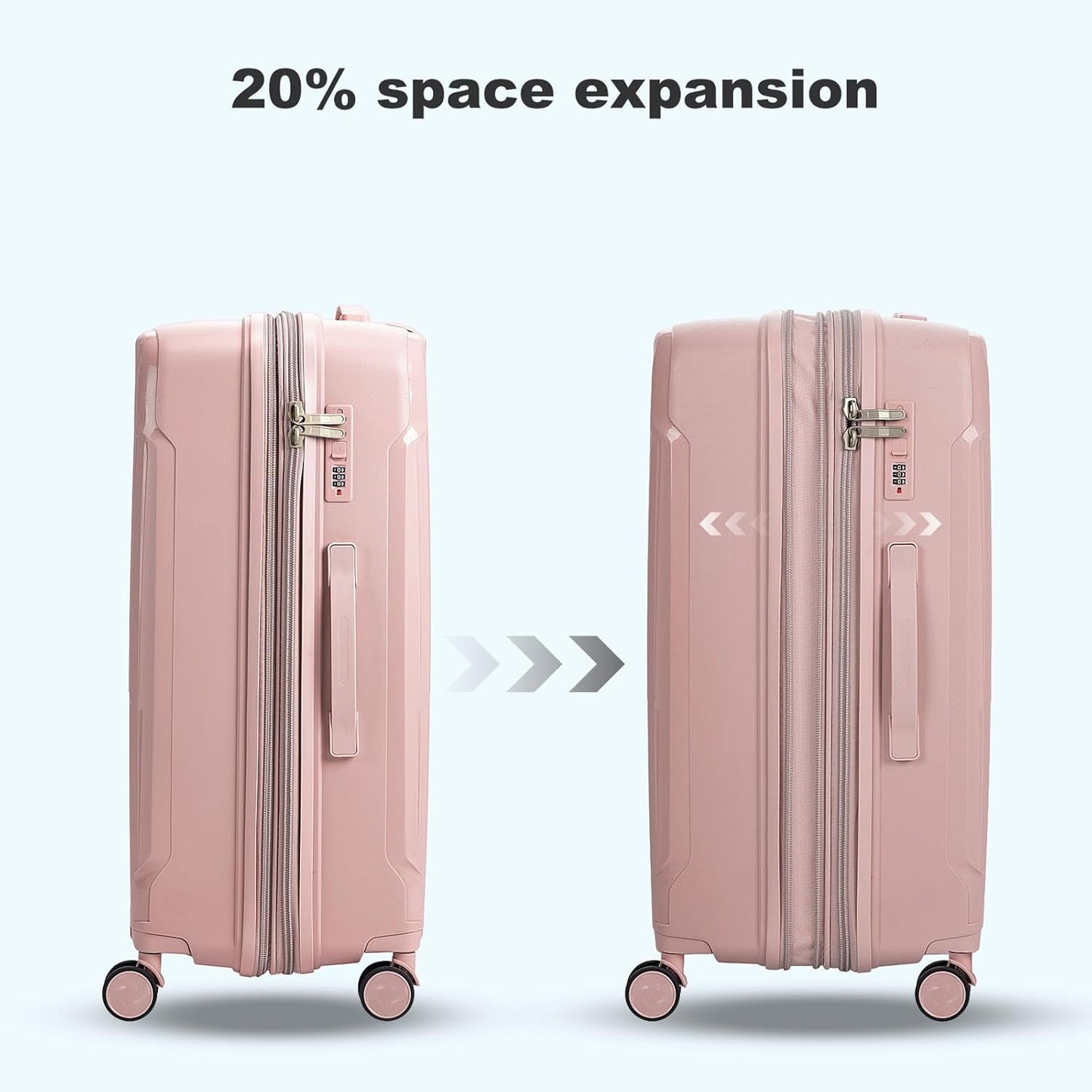 Nazhura Luggage Set, 3-Piece Hardside Suitcase Set, 20-inch Carry On, 24-inch, 28-inch Luggage