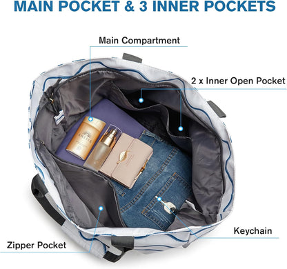 G4Free Beach Bag, Waterproof Sandproof Beach Tote Bag, Large Capacity Foldable for Women