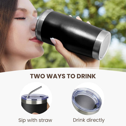 MEWAY 20oz Tumbler 4 Pack Double Wall Vacuum Insulated Travel Mug Bulk, Mix Color Stainless Steel Tumblers with Lid and Straw, Durable Powder Coated Coffee Cups for Cold & Hot Drinks（Mix Color, 4