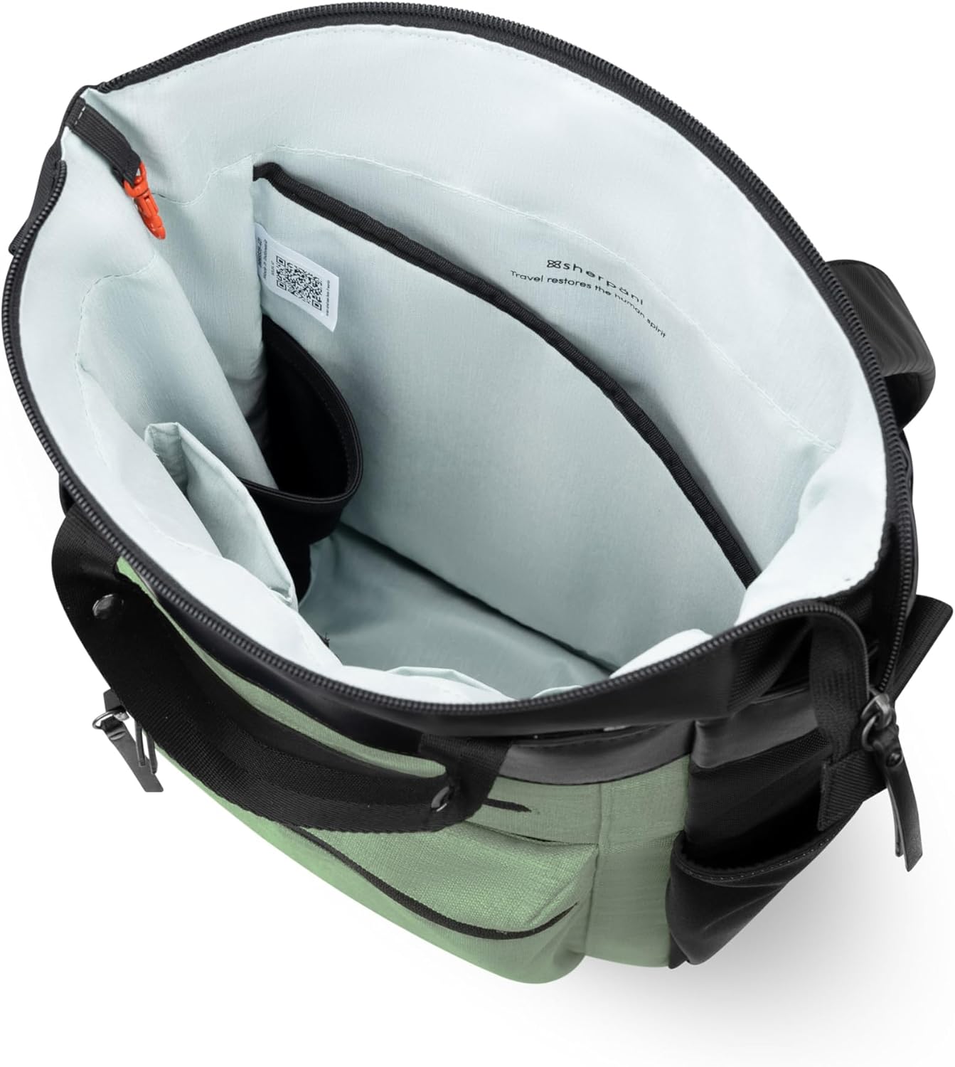 Sherpani Soleil, Anti Theft Convertible Backpack, 3 in 1 Tote Bag, Crossbody Bag, Cross Body Purse, 18L Travel Backpack for Women, RFID Protection, Metal Hardware Fits 13” Laptop (Basil Pro)