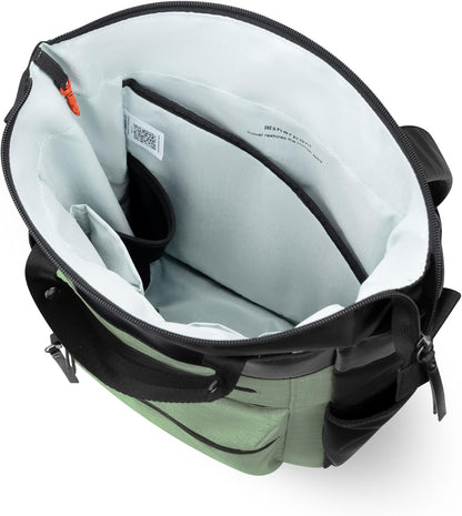 Sherpani Soleil, Anti Theft Convertible Backpack, 3 in 1 Tote Bag, Crossbody Bag, Cross Body Purse, 18L Travel Backpack for Women, RFID Protection, Metal Hardware Fits 13” Laptop (Basil Pro)