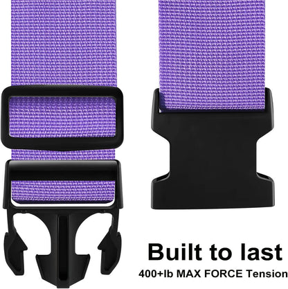 Luggage Straps for Suitcases TSA Approved-2 Pack Bright Personalized Luggage Belt Strap for Suitcase/Carry On Bag Luggage Accessories for Travel (Violet)
