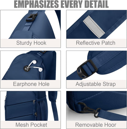 Crossbody Bags for Women Men Trendy Sling Bag Bakpack Casual Chest Bag with Convertible Shoulder Strap