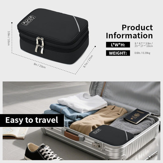 Lanola Electronic Organizer,Travel Cable Organizer Bag Pouch Electronic Accessories Carry Case Portable Double Layers Storage Bag for Cable,Cord,Charger,Phone,Earphone,Power Bank,Memory Cards - Black