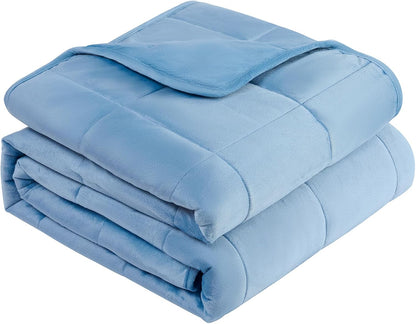 L'AGRATY Weighted Blanket - 60"x80" 15lbs Soft Breathable Heavy Blanket Minky Material with Glass Beads for Adult All-Season Summer Fall Winter Soft Thick Comfort