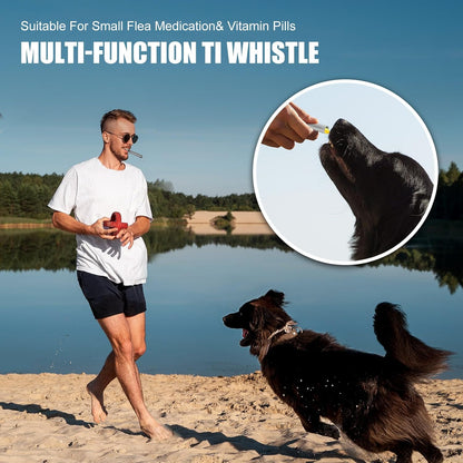 Titanium Emergency Whistle with Hidden Pill Holder Case, Portable Waterproof Fob Medicines Organizer 120db+ Survival Whistles Keychain Container for Outdoors, Camping, Travel EDC Accessories