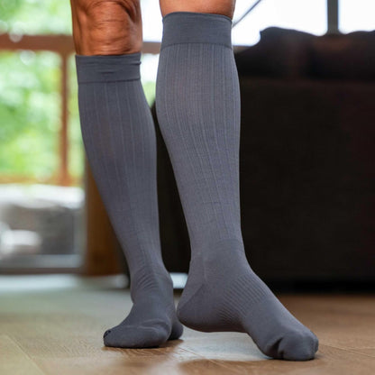 Medical Grade Compression Socks for Men & Women 15-20 mmHg by OrthoSleeve (Grey, X-Large)