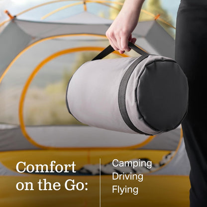 WEEKENDER Gel Memory Foam Camping Pillow - Travel Essentials & Must Haves - Camping Gear & Accessories - Contouring Neck Support - Small Size Compatible for Car, Airplane, and Beach - 1 Pack