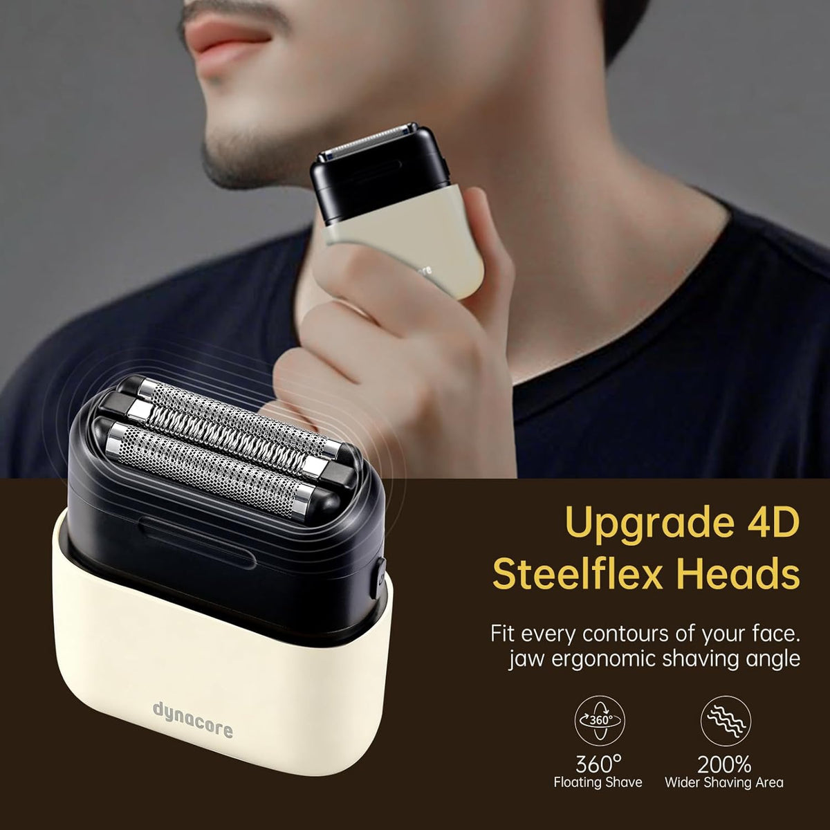 Mini Steel Electric Foil Shavers for Men: Upgraded Mini Electric Razor– Portable Travel Shaver with IPX7 Waterproof, Ultra-Long BatteryLife, and Triple Blade Technology Mini Razor (Arctic White)