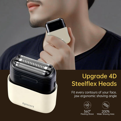 Mini Steel Electric Foil Shavers for Men: Upgraded Mini Electric Razor– Portable Travel Shaver with IPX7 Waterproof, Ultra-Long BatteryLife, and Triple Blade Technology Mini Razor (Arctic White)