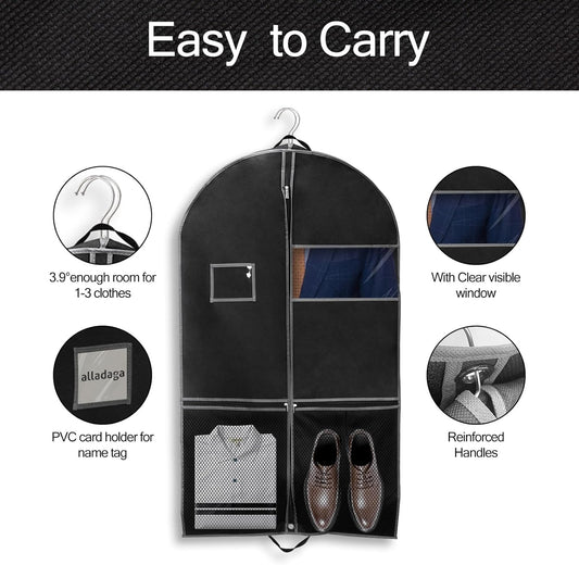 43" Garment Bag for Travel and Storage, Suit Bag with Duffle Design, Ideal for Hanging Clothes, Blazers, Dresses, Coats, and Wardrobes (1 Pack)