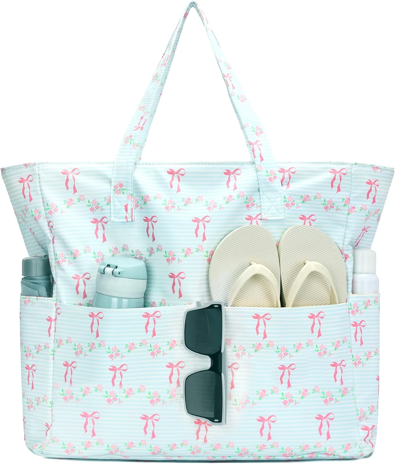 Waterproof Beach Tote Pool Bags for Women Ladies Extra Large Gym Tote Carry On Bag With Wet Compartment for Weekender Travel