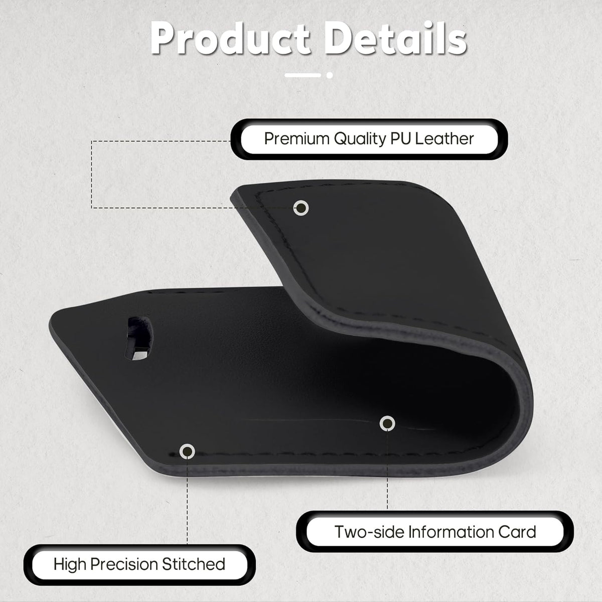 Travelambo Luggage Tags for Suitcases Faux Leather Privacy Protection 12 Pack Bag Tags Travel Accessories Essential, Black