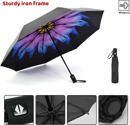 SY COMPACT Umbrella Automatic Travel Waterproof Light Folding Umbrellas Easy Carry for Women and Men