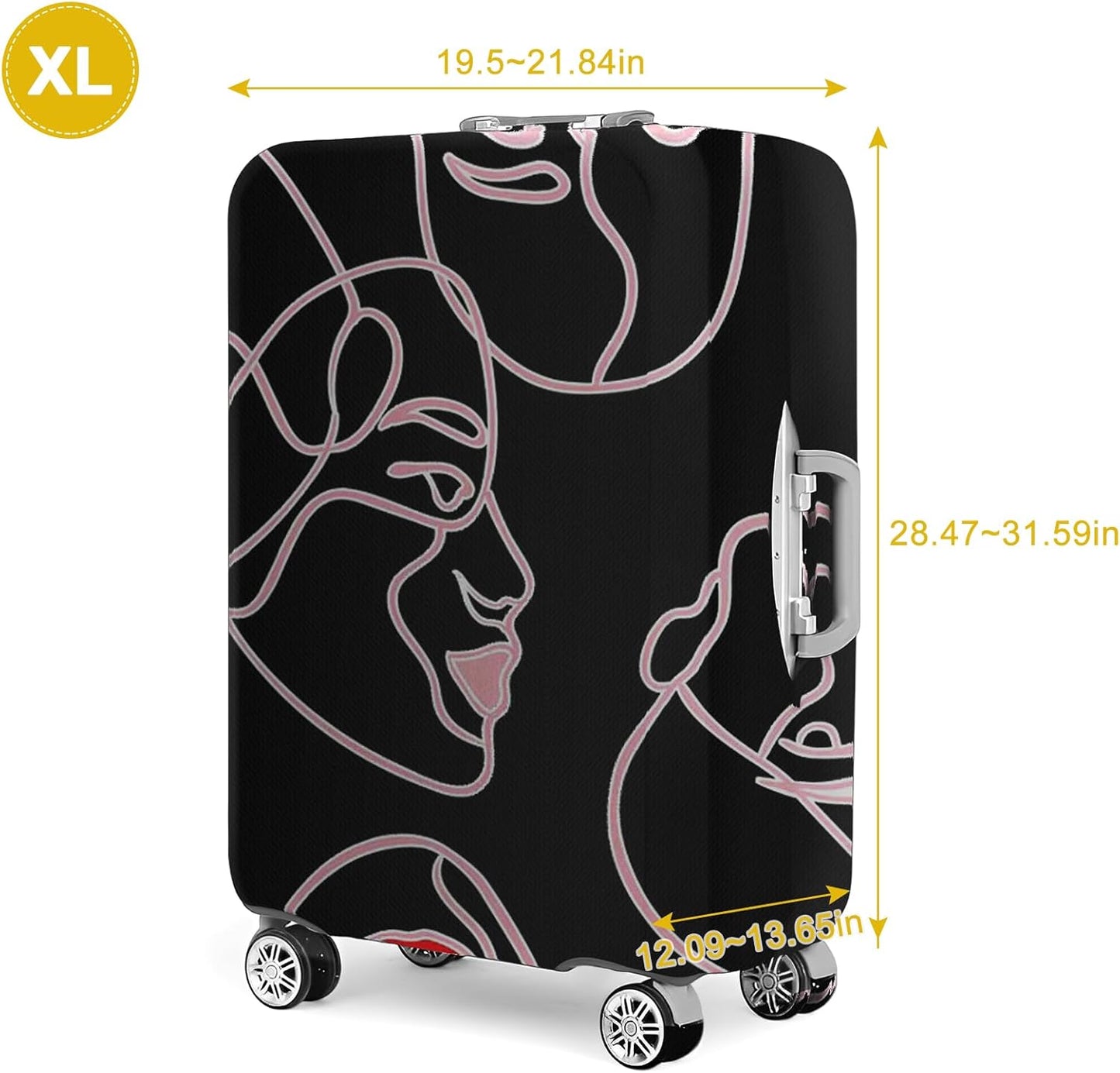 30 Inch PVC Luggage Protector Covers for TSA Approved Clear Suitcase Cover Protector Transparent Luggage Protective Cover Set (Figure, Suitable for 30"-31")
