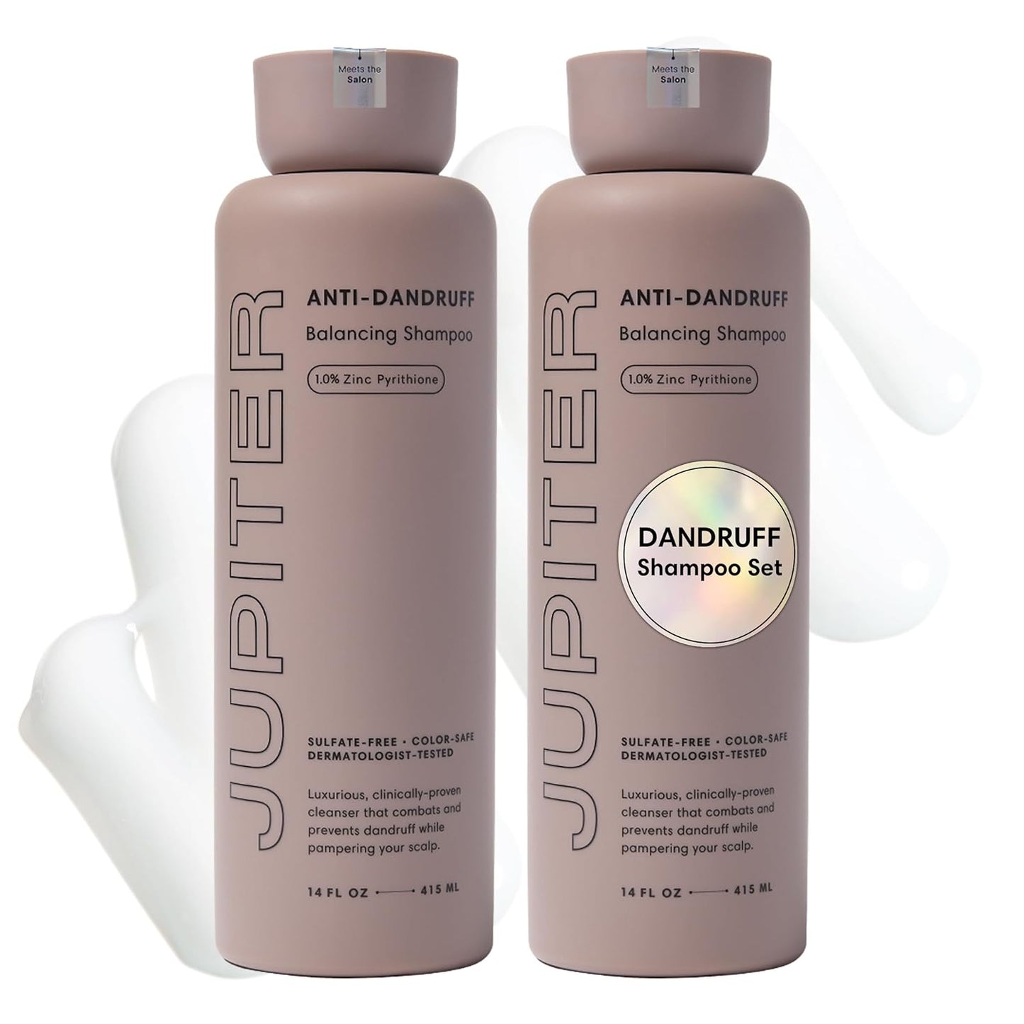 Jupiter Balancing Anti Dandruff Shampoo Duo, for Women & Men, Physician-Formulated for Flaky, Itchy, Oily, Dry Scalp, & Paraben-Free, Anti-Dandruff Shampoo with Zinc, 2 pack, 14 fl oz ea