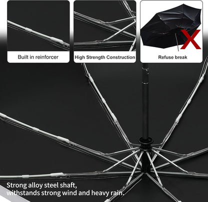 Color Glue Coating Sun Umbrella UV Protection Compact Folding Windproof Parasols Travel Auto Open Close Blocking UV 99.98%