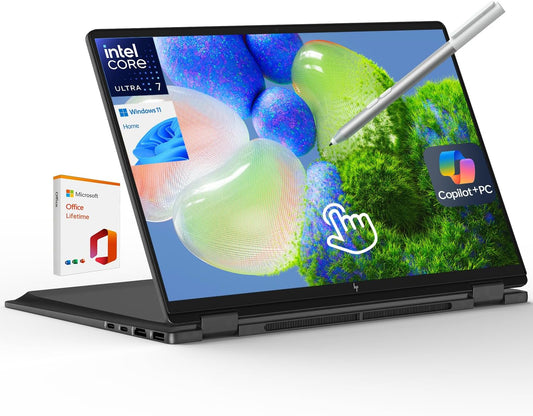HP OmniBook X Flip 16 2-in-1 Laptop: 16" FHD+ Touchscreen, Intel Core Ultra 7, 16GB RAM, 1TB SSD, w/Pen & Lifetime Office - Copilot+ AI PC, Windows 11