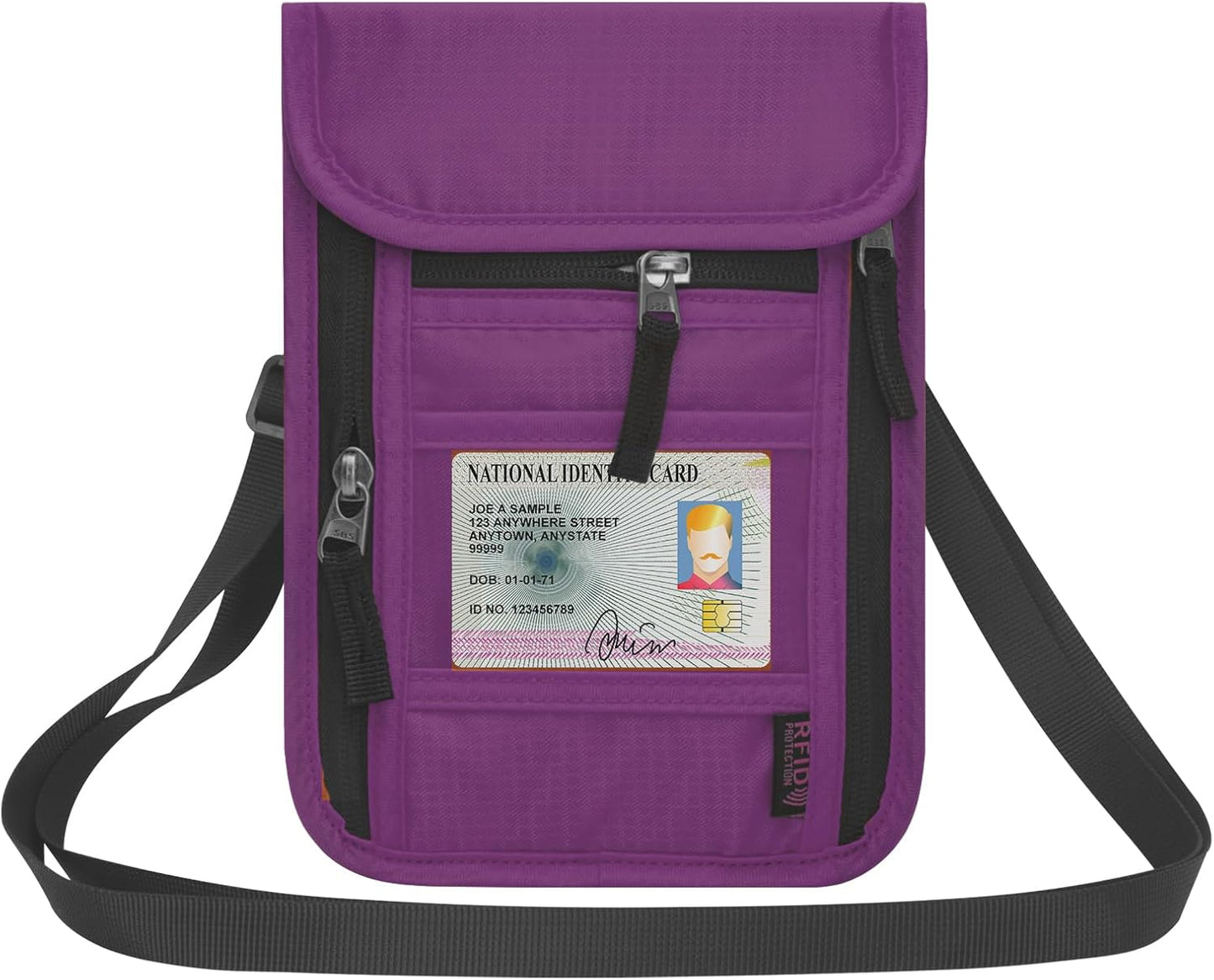 Neck Wallet for Travel,Passport Holder Neck Pouch for Men Women with Adjustable Neck Strap and RFID Blocking