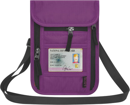 Neck Wallet for Travel,Passport Holder Neck Pouch for Men Women with Adjustable Neck Strap and RFID Blocking