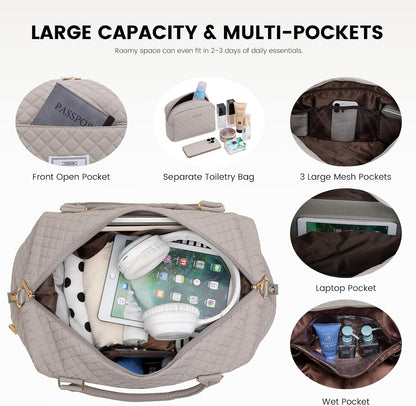 LOVEVOOK Travel Duffle Bag,Weekender Bags for Women with Shoe Compartment，Carry on Overnight Bag with Toiletry Bag,Gym Duffel Bag with Wet Pocket, Hospital Bags for Labor and Delivery