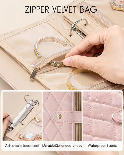 Vlando Jewelry Box for Girls Women,Travel Jewelry Case Organizer,Display Portability Jewelry Storage Bag for Gem Diamond Necklaces Rings Earrings Bracelets Punk
