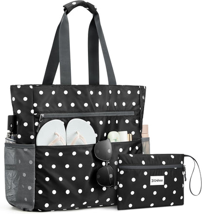 G4Free Beach Bag, Waterproof Sandproof Beach Tote Bag, Large Capacity Foldable for Women