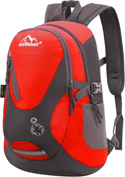 sunhiker Cycling Hiking Backpack Water Resistant Travel Backpack Lightweight SMALL Daypack M0714 (red)