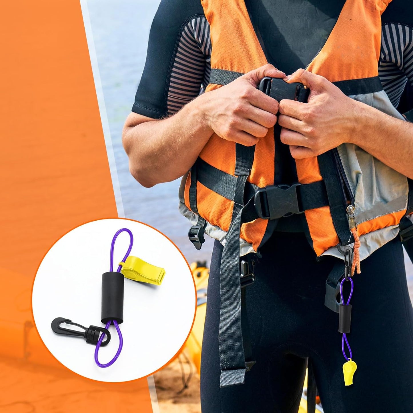 Whistle with Lanyard for Safety Boat Whistle Coast Guard Approved Float Boat Marine Camping Hiking Hunting Fishing Survival Rescue Signaling ski Accessories