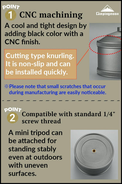 CAMPINGMOON Replacement Empty Refillable Gas Fuel Cylinder Standard for Backpacking Camping Stove EN417 Lindal Valve 110g TC-35