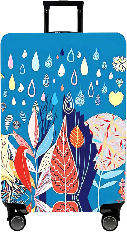 WUJIAONIAO Travel Luggage Cover Baggage Suitcase Cover Protector Skins 18-32 Inch (rainy season, M (for 22-24 inch luggage))