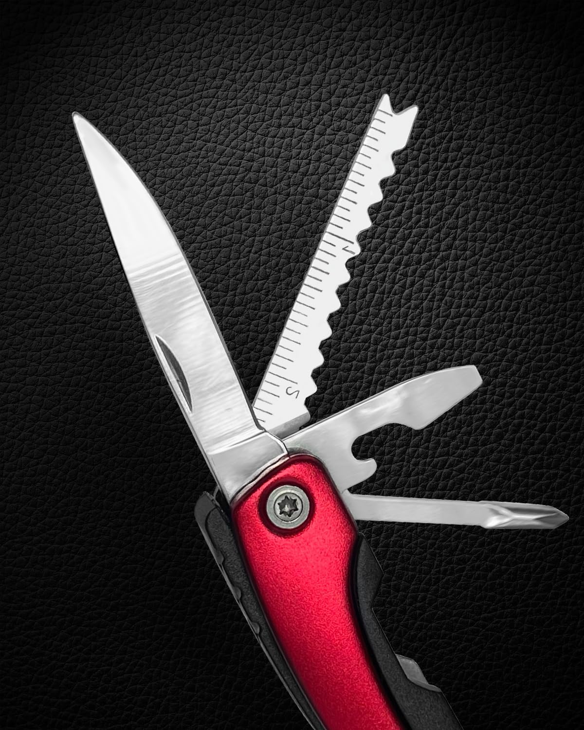 UNOONE 11-in-1 Multitool Pliers - Stainless Steel Pocket Knife with Pliers, Screwdriver & Bottle Opener - Aluminum Handle EDC Knives for Survival, Camping, Hunting, Hiking - Gift for Men Women (Black)