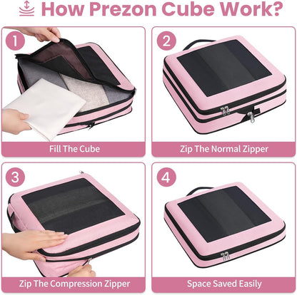 8 Set/6 Set/4 Set Compression Packing Cubes for Travel, Lightweight Vacation Travel Essentials, Travel Accessories for Suitcase Organizer Bags Set, Durable Luggage Organizer