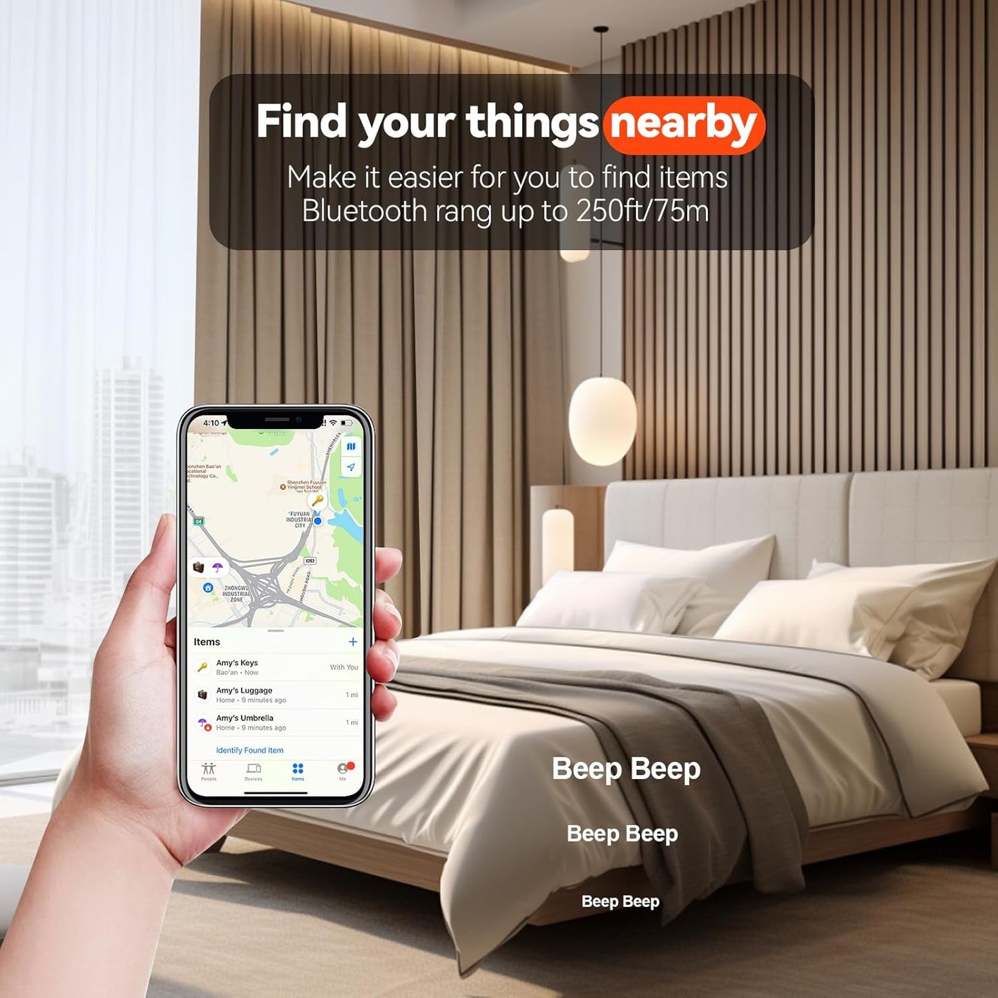 Air Tracker Tags 4 Pack (iOS Only, Not for Android) Bluetooth Luggage Tracker Tags Works with Apple Find My, Key Finder and Item Locator for Luggage, Backpack, Suitcases, Replaceable Battery