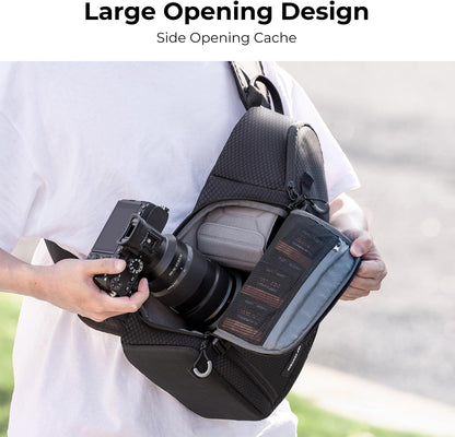 K&F Concept Camera Sling Bag Crossbody Bag Camera Shoulder Backpack DSLR/SLR/Mirrorless Photography Bags Compatible with Canon/Nikon/Sony/Fuji/Gopro/DJI
