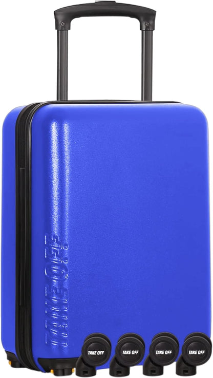 Take OFF Luggage Personal Item 3.0 – 18x14x8 Underseat Carry On with Removable Wheels – TSA Lock, Hardshell Suitcase – Fits Tight Airline Size Rules – No-Fee Lightweight Travel Bag