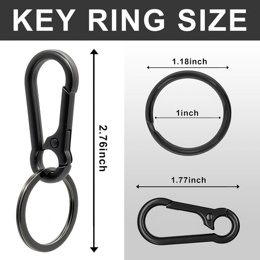 Keychain Keyring Set for Men Women Classic Metal Home Car Key Holder Organizer Portable Carabiner Clip Accessories 2PCS