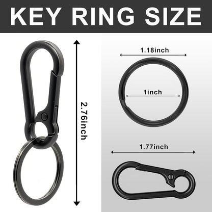 Keychain Keyring Set for Men Women Classic Metal Home Car Key Holder Organizer Portable Carabiner Clip Accessories 2PCS