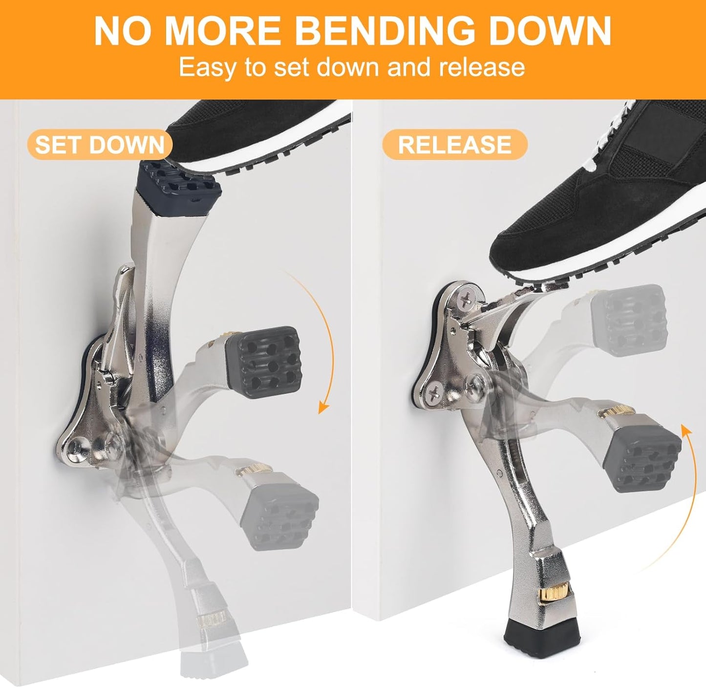 Kick Down Door Stoppers for Bottom of Door, Heavy Duty Kickdown Door Stop, Adjustable Door Stoppers (4 Inch x 1 Pack)