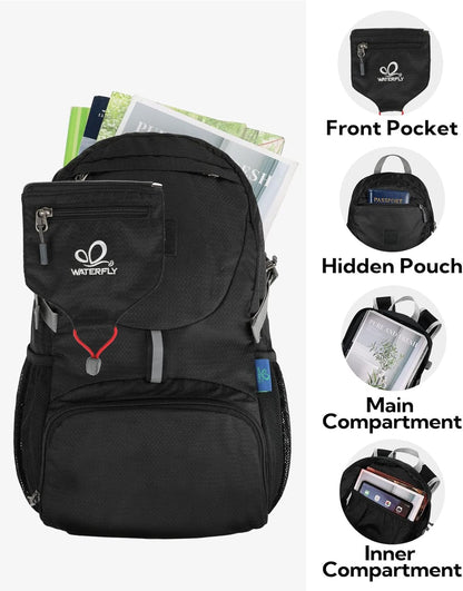 WATERFLY Small Lightweight Packable Backpack: 20l Ultra Light Foldable Travel Hiking Camping Daypack Day Pack for Man Woman