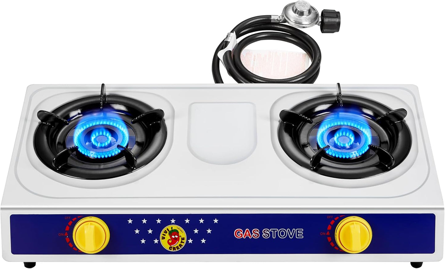 2 Burner Camping Stove with white color