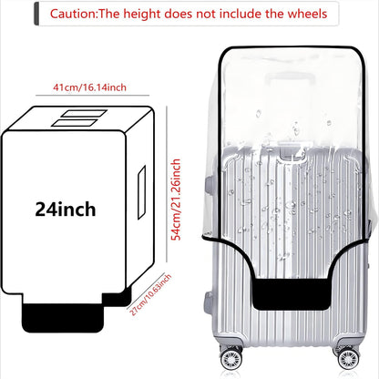 24 Inch PVC Luggage Protector Cover for TSA Approved Clear Suitcase Protector 24-25 Inch Transparent Luggage Protective Cover Case Suitable for 24"-25"