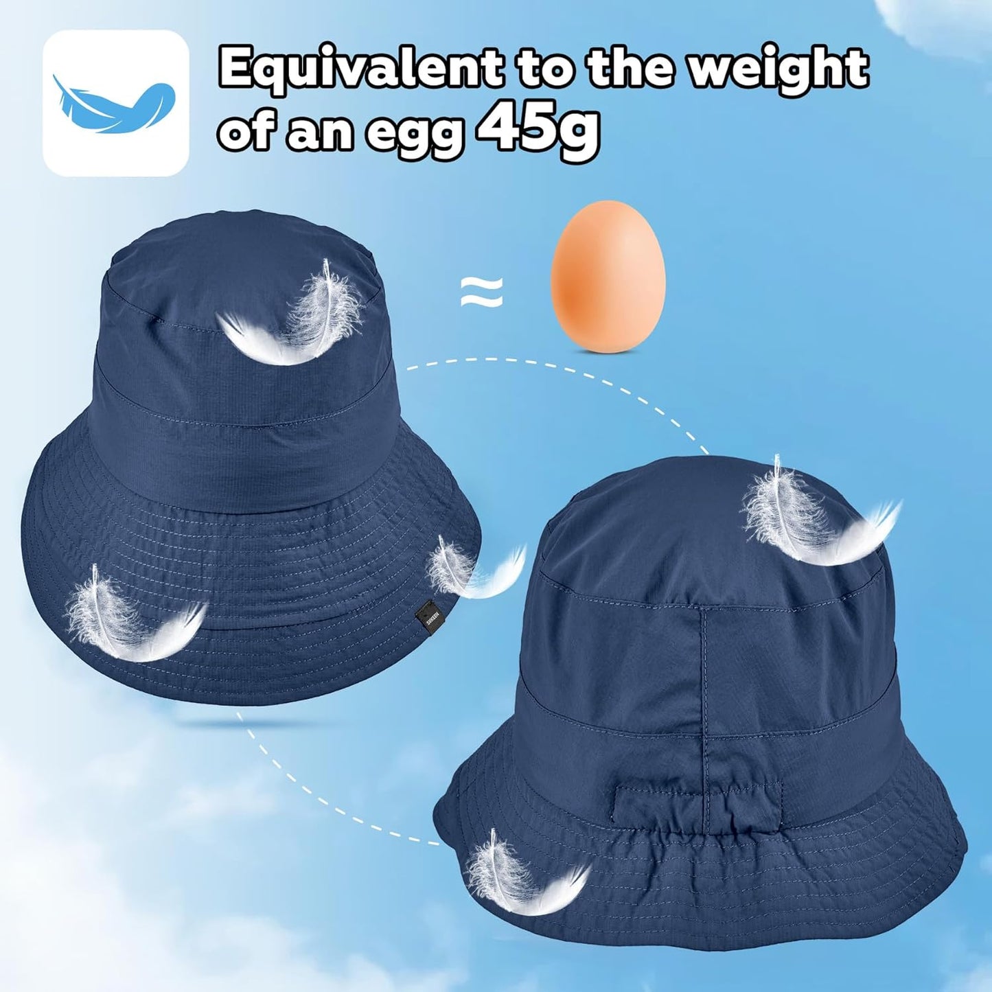 Sukeen Lightweight Bucket Hat for Women Quick-Dry Hiking Hat Packable Foldable UV Sun Hat for Outdoor Activities