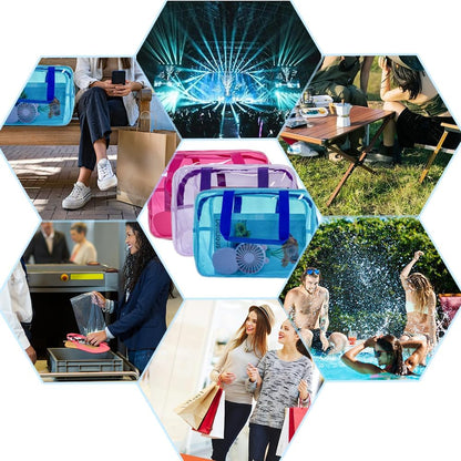 Travel Clear Cosmetic Bag, Toiletry Carry Pouch Makeup Artist Bag, Waterproof Multifunction Toiletry Bag with Zipper Handle Straps, Tote Bag Sky Blue