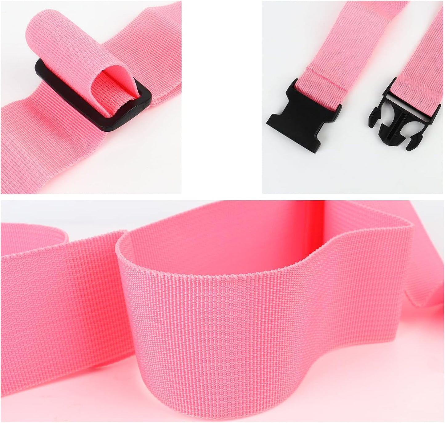 4Pcs Luggage Straps for Suitcase Travel Accessories TSA Approved, 80In Long Belts to Keep Your Suitcase Secure, Adjustable Bag Straps with Quick-Release Buckle for Travel Bag Closure, Pink